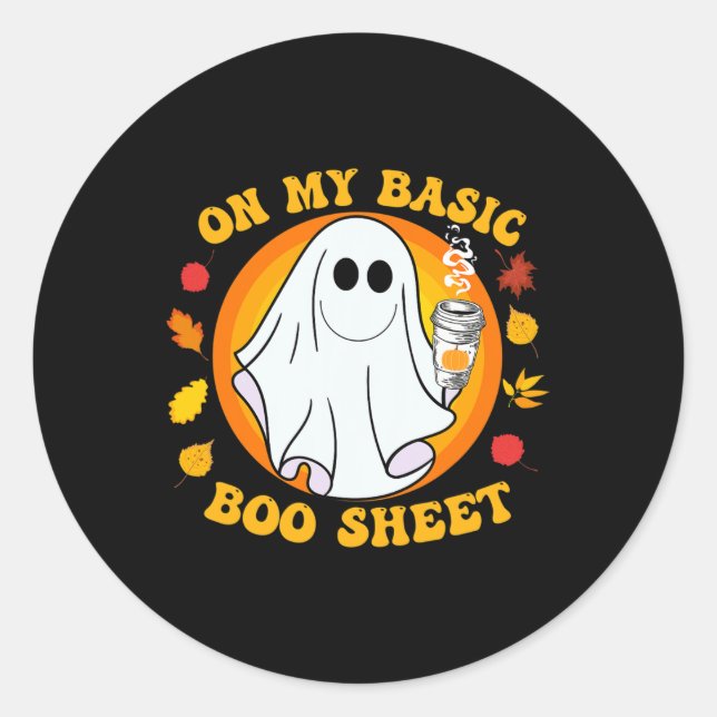 Pumpkin Spice Latte Fall Vibe Halloween Fun Basic  Classic Round Sticker (Front)
