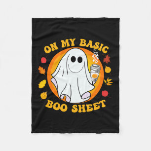 Pumpkin Spice Latte Fall Vibe Halloween Fun Basic  Fleece Blanket