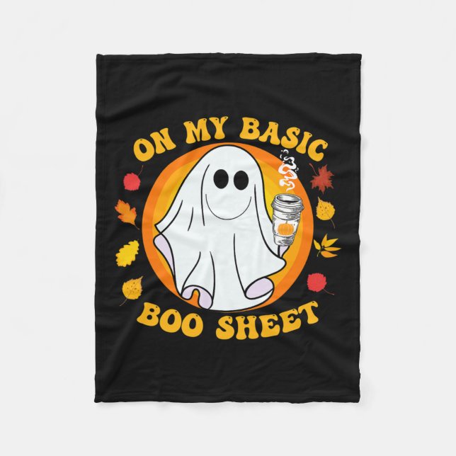 Pumpkin Spice Latte Fall Vibe Halloween Fun Basic  Fleece Blanket (Front)