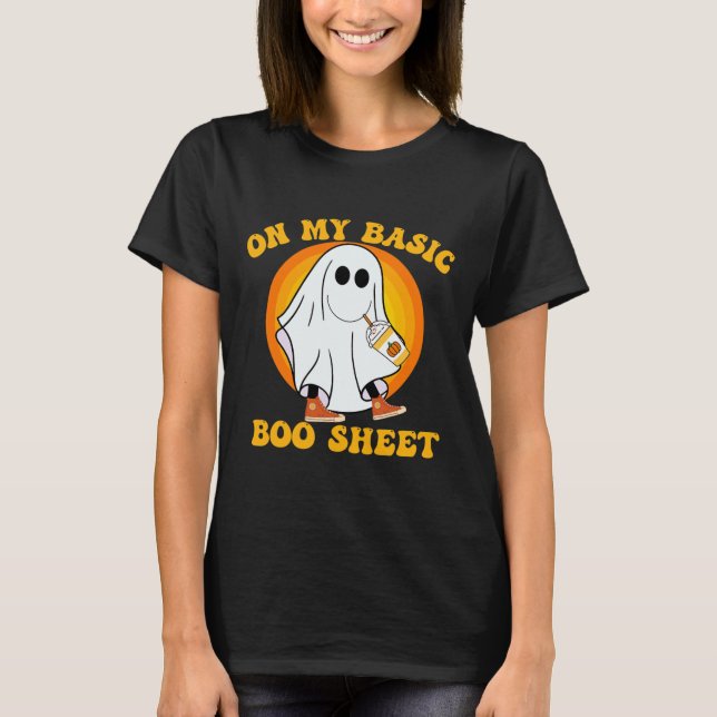 Pumpkin Spice Latte Fall Vibe Halloween Fun Basic  T-Shirt (Front)