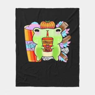 Pumpkin Spice Latte Froggy Lover Fleece Blanket