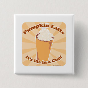 Pumpkin Spice Latte Fun 15 Cm Square Badge