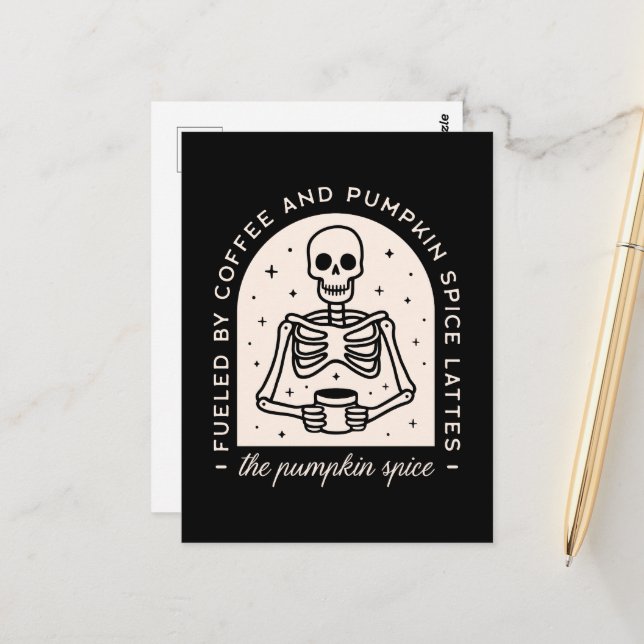 Pumpkin spice latte funny coffee quotes postcard (Front/Back In Situ)