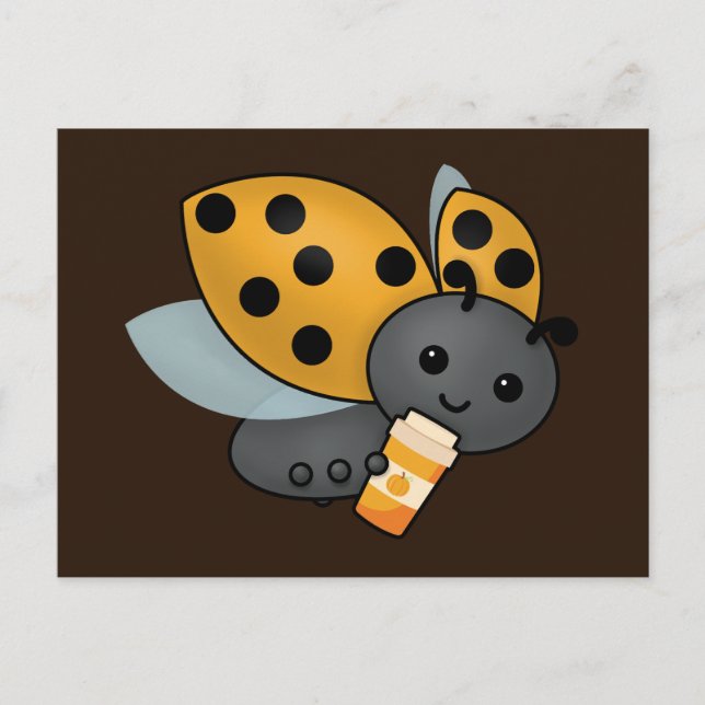 Pumpkin Spice Latte Ladybug T-Shirt Postcard (Front)