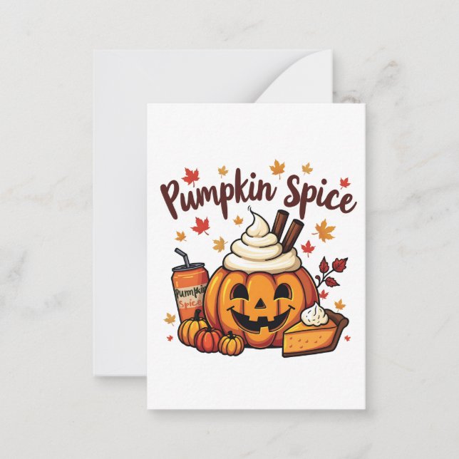 Pumpkin Spice Latte Pumpkin Pie Autumn Fall  Card (Front)