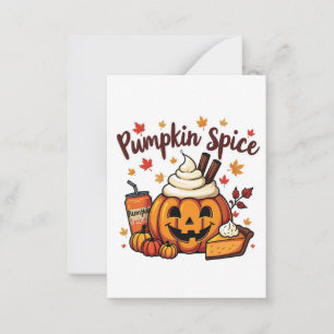 Pumpkin Spice Latte Pumpkin Pie Autumn Fall Card