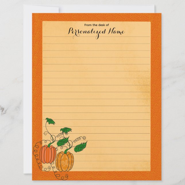 Pumpkin Spice - Lined Paper Sheet (Front)