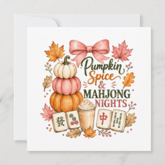 Pumpkin Spice Mahjong Nights Invitation