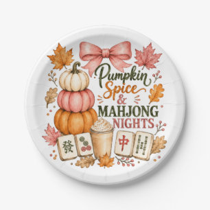 Pumpkin Spice Mahjong Nights Paper Plate