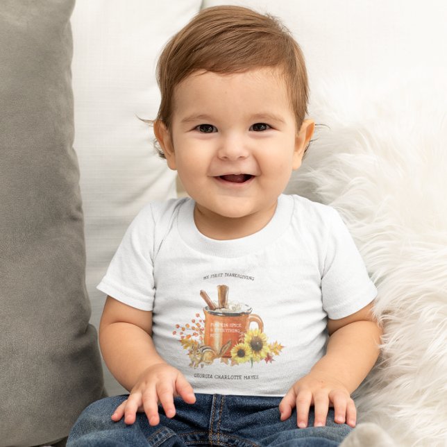 Pumpkin Spice | My First Thanksgiving Baby T-Shirt (Creator Uploaded)