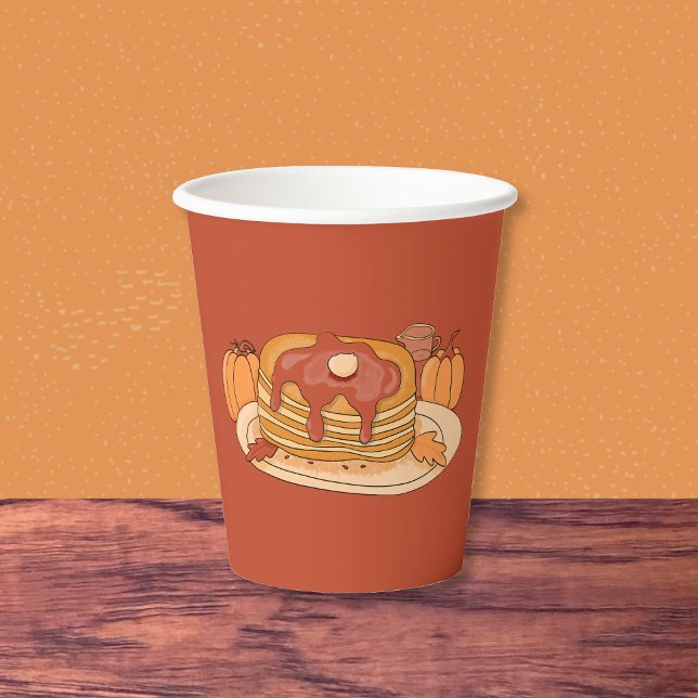 Pumpkin Spice Pancakes Fall Party Paper cup (Creator Uploaded)