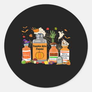 Pumpkin Spice Propofol Ativan Versed Haldol Hallow Classic Round Sticker