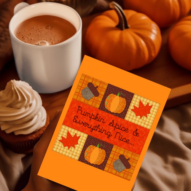 Pumpkin Spice Quilt Collage Thanksgiving Card (Creator Uploaded)