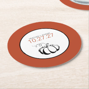 Pumpkin Spice Round Paper Coaster