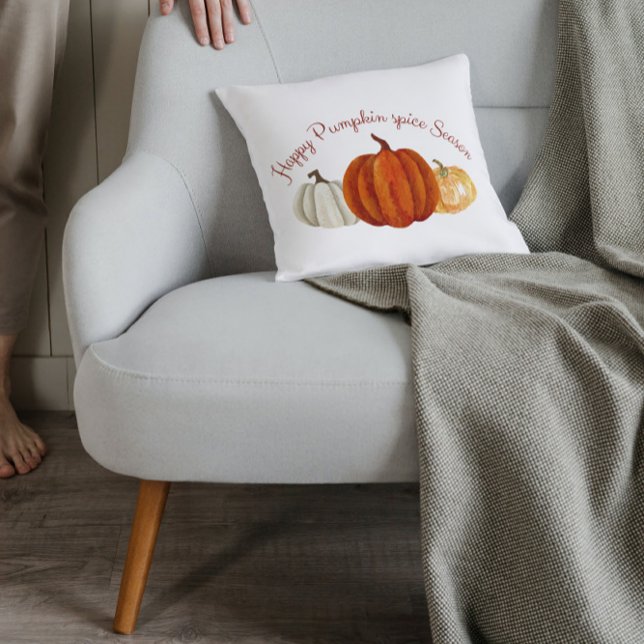 Pumpkin Spice Season cute pumpkin for Autumn lover Cushion (Creator Uploaded)