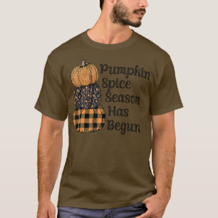 Pumpkin Spice Season Has Be Fall Autumn Leopard Pu T-Shirt