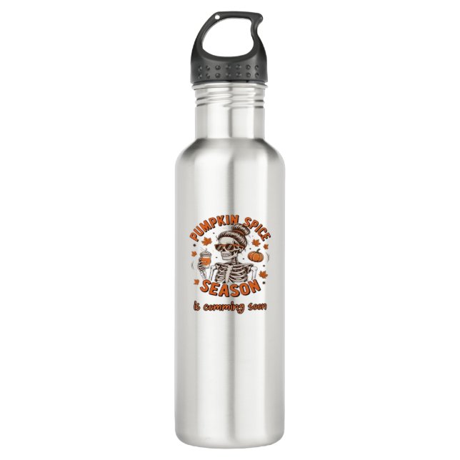 Pumpkin Spice Season is Comming Soon Halloween Fal 710 Ml Water Bottle (Front)