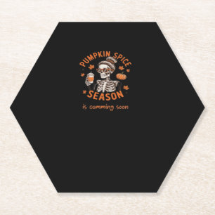 Pumpkin Spice Season is Comming Soon Halloween Fal Paper Coaster