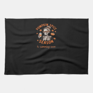 Pumpkin Spice Season is Comming Soon Halloween Fal Tea Towel