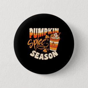 Pumpkin Spice Season Latte Coffee Fall Autumn Funn 6 Cm Round Badge