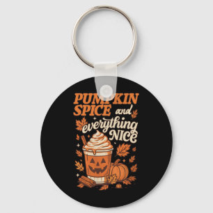 Pumpkin Spice Season Latte Coffee Lover Fall Thank Key Ring