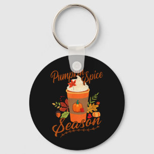 Pumpkin Spice Season Latte Fall Season Women Kids Key Ring