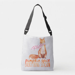 Pumpkin Spice Season Sitting Fox  Crossbody Bag