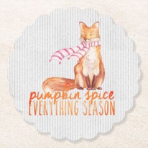 Pumpkin Spice Season Sitting Fox Paper Coaster