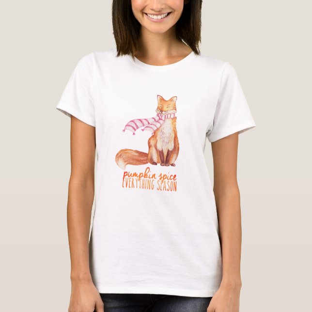 Pumpkin Spice Season Sitting Fox T-Shirt (Front)