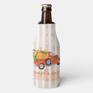 Pumpkin Spice Season Vintage Truck  Bottle Cooler