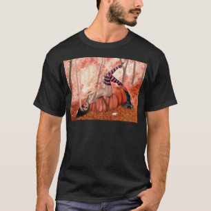 Pumpkin Spice Season - Witch With Striped Stocking T-Shirt