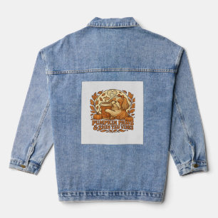 Pumpkin Spice Shih Tzu Retro Autumn Vibes Essentia Denim Jacket