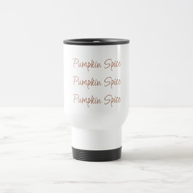 Pumpkin Spice Simple Stylish Script Typography Travel Mug (Center)