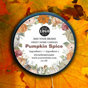 Pumpkin Spice Soy Candle  Label