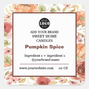 Pumpkin Spice Soy Candle  Label