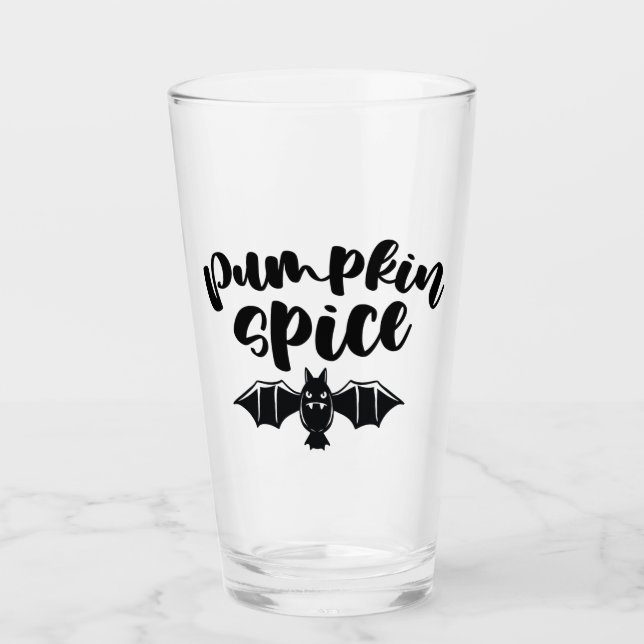 Pumpkin Spice - Spooky Halloween Bat Glass (Front)