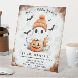Pumpkin Spice Spooky Vibes Personalised Pedestal Sign
