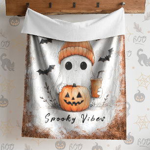 Pumpkin Spice Spooky Vibes Personalised Sherpa Blanket