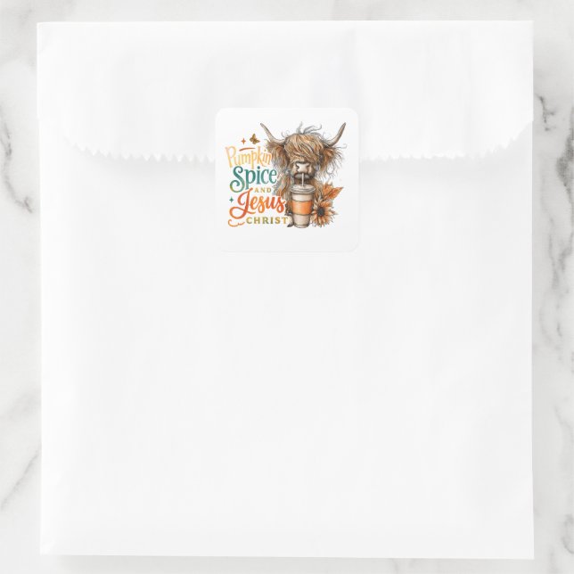 Pumpkin Spice....  Square Sticker (Bag)