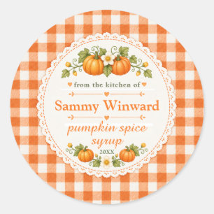 Pumpkin Spice Syrup Homemade Gift Label