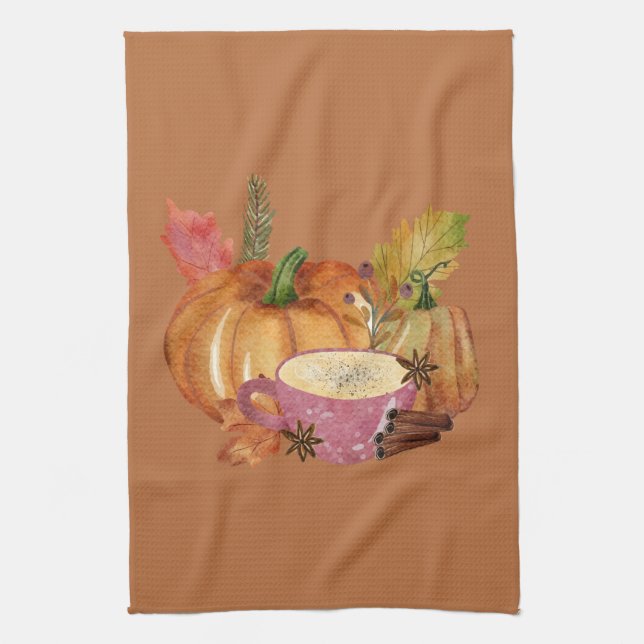 Pumpkin Spice  Tea Towel (Vertical)