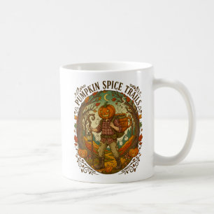 Pumpkin Spice Trails Autumn Hiking Illustration Coffee Mug