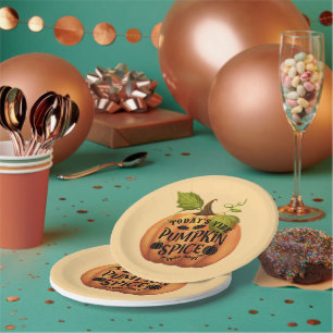 Pumpkin spice vibe paper plate