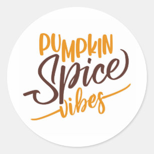 Pumpkin Spice Vibes Classic Round Sticker