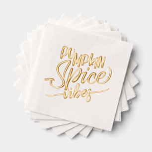 Pumpkin Spice Vibes Foil Napkins