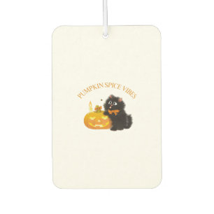 Pumpkin Spice Vibes, Halloween, black cat, pumpkin Car Air Freshener
