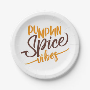 Pumpkin Spice Vibes Paper Plate