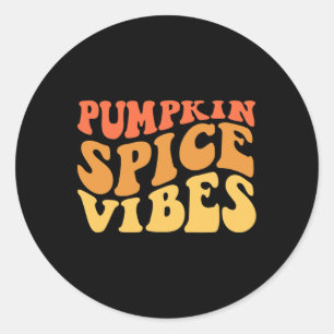Pumpkin Spice Vibes Retro Autumn Vibes 1  Classic Round Sticker