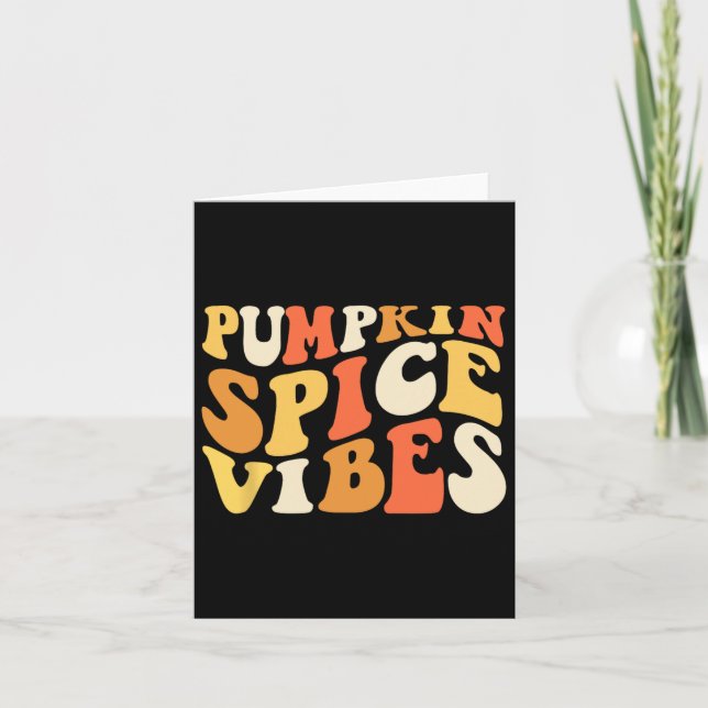 Pumpkin Spice Vibes Retro Autumn Vibes  Card (Front)