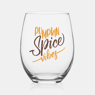 Pumpkin Spice Vibes Stemless Wine Glass
